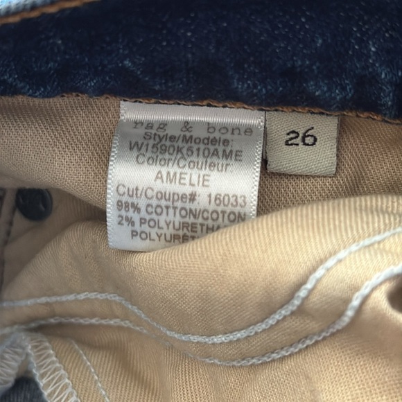 Rag & Bone sz 26 Dre Jean in Amelie wash rise 8” inseam 27” great pre owned cond - Picture 5 of 5